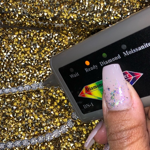 10k yellow gold vermeil Real Diamond Tennis Chain for Mother’s Day gift, bridal - Picture 9 of 11